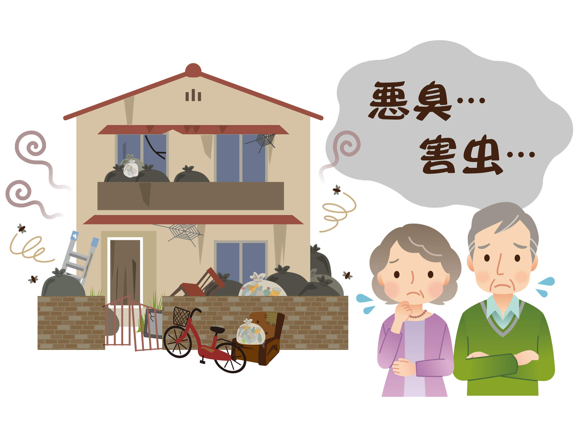 ゴミ屋敷で発生した虫によるトラブル