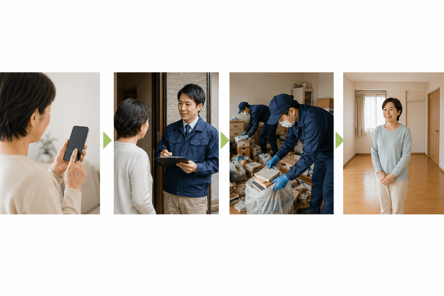 実家片付け業者へ依頼する流れ