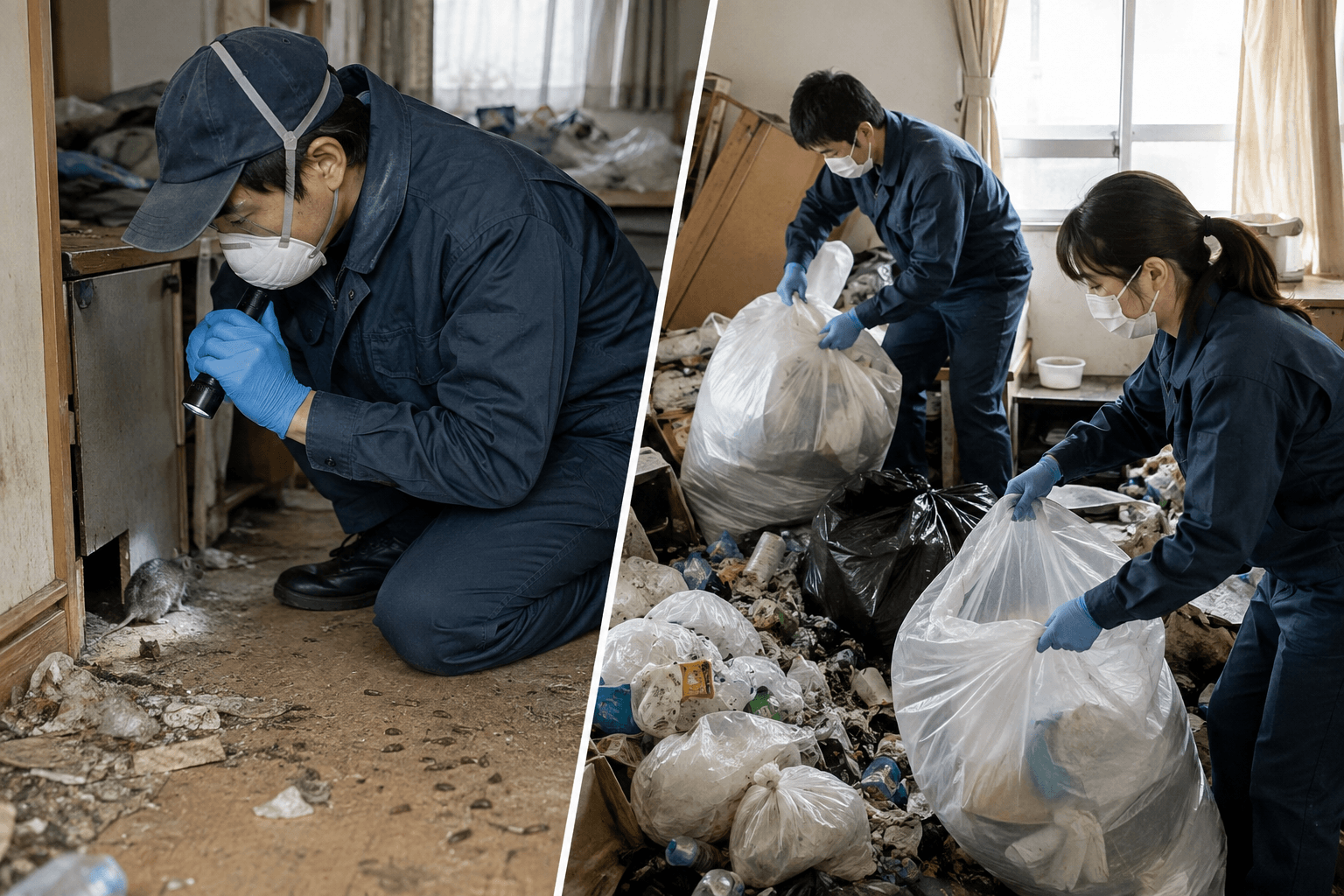ゴミ屋敷のネズミ駆除と片付けはどちらを先にする?